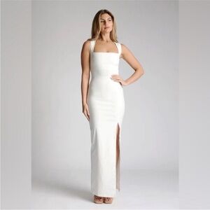 NWT Vesper Vera Ivory Square Neck Maxi Dress Size UK12 US8